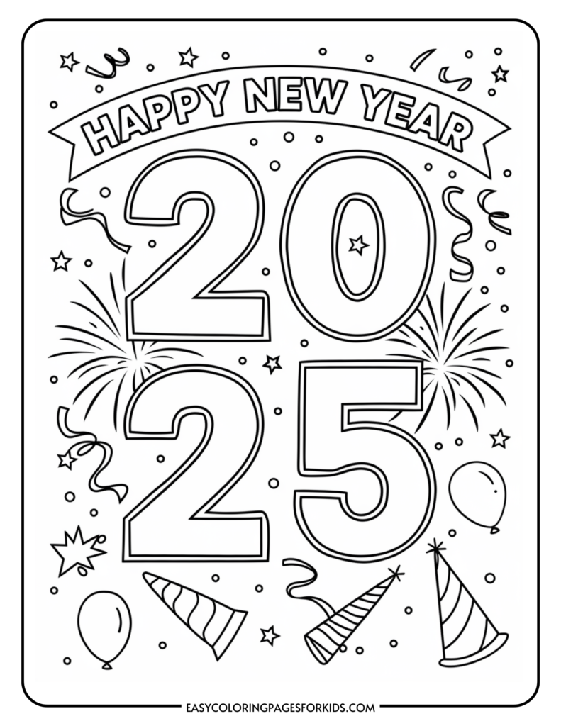 2025 Coloring Pages (4 Free Printable ...