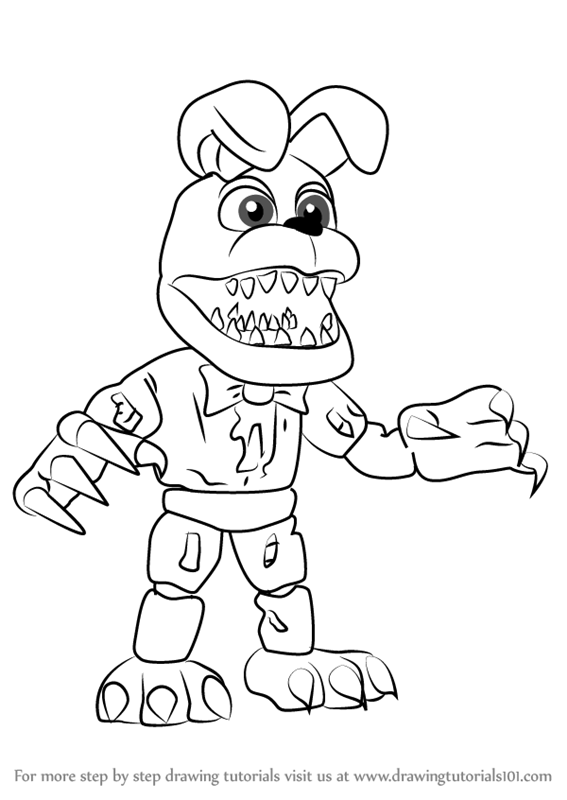 Learn How to Draw Nightmare Bonnie from ...