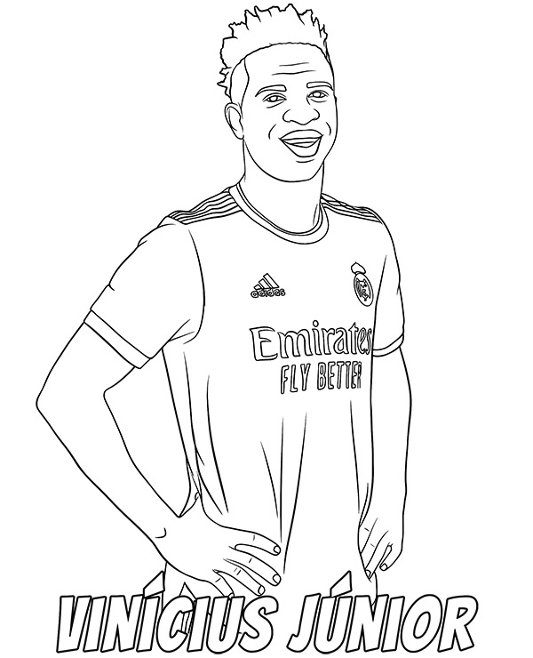 Vinicius coloring page Real Madrid - Topcoloringpages.net