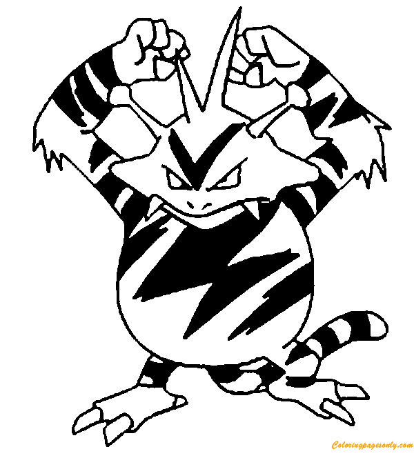 Electabuzz Pokemon Coloring Pages - Pokemon Characters Coloring Pages - Coloring  Pages For Kids And Adults