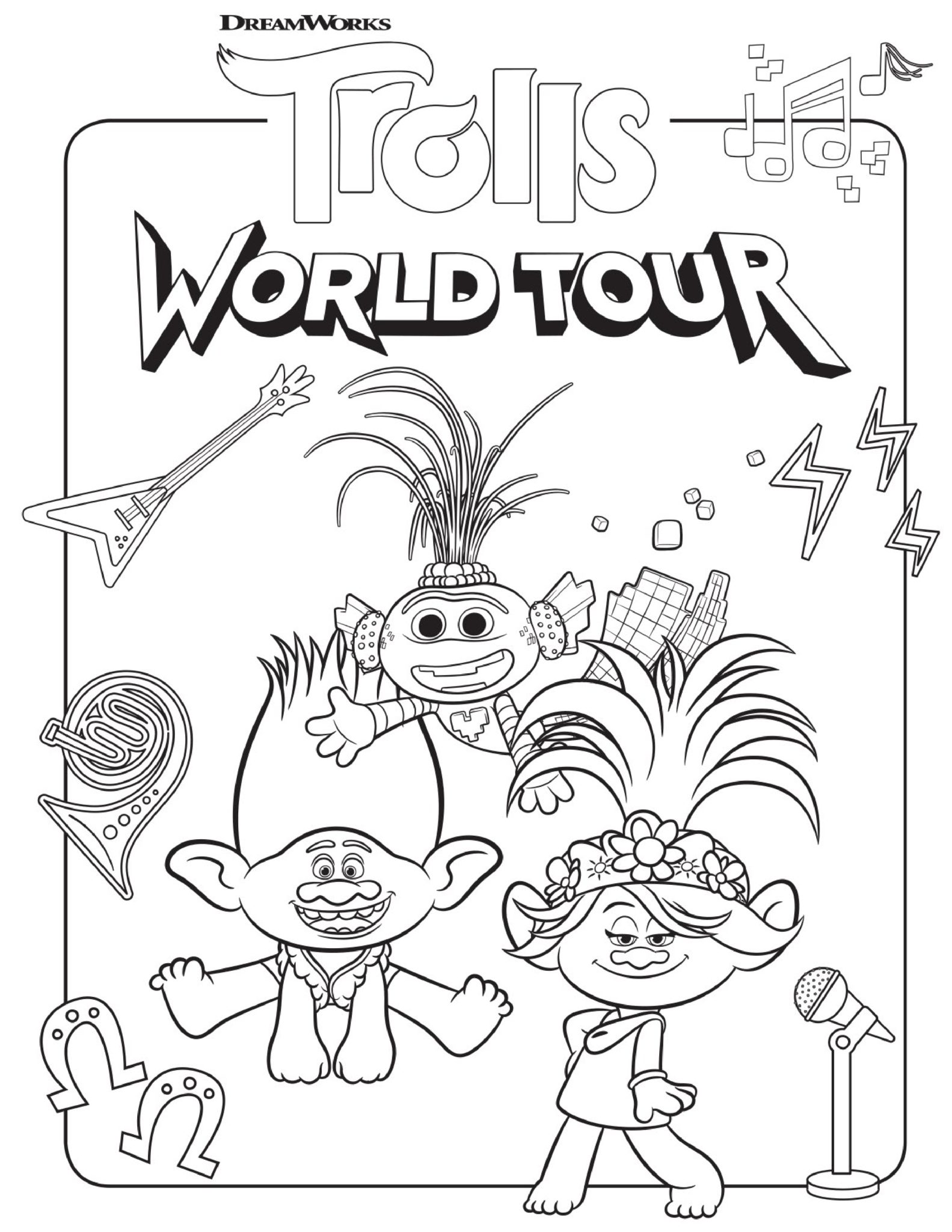 Free Printable TROLLS Coloring Pages ...