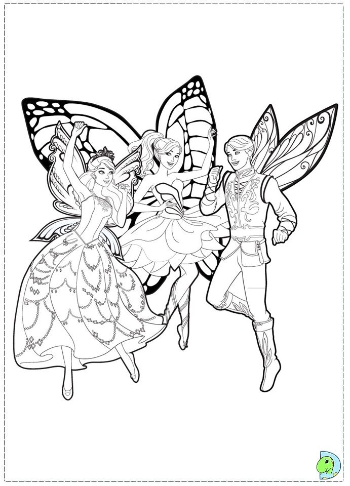 Barbie Mariposa and the Fairy Princess coloring page
