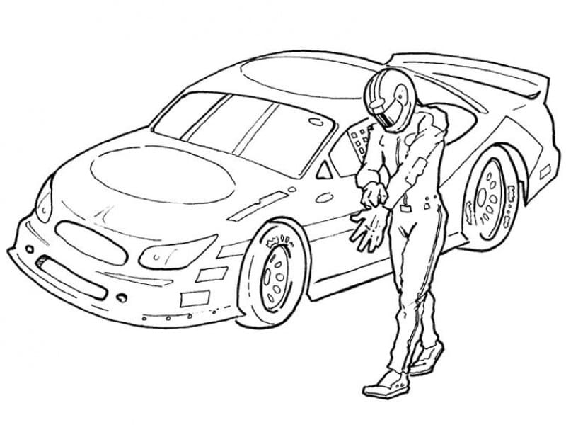 Coloring Book Car with driver printable and online