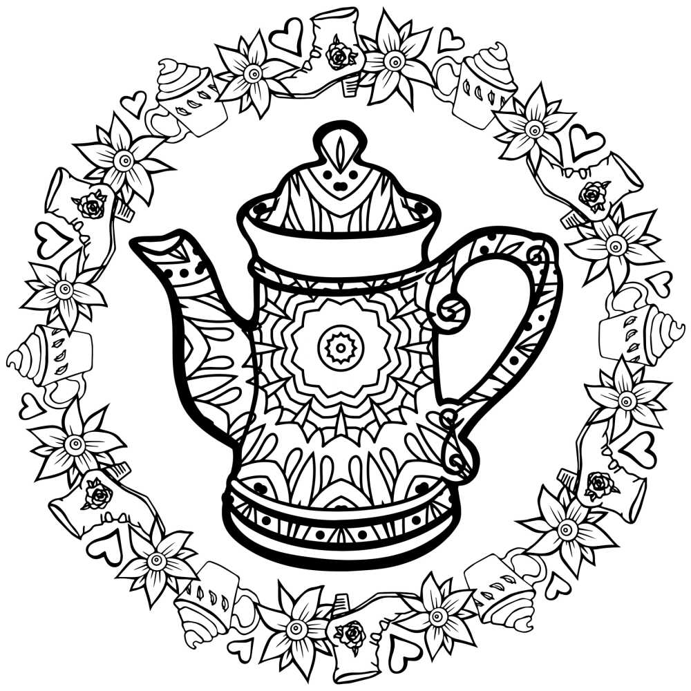 Free Printable Tea Kettle Coloring Page - Mama Likes This