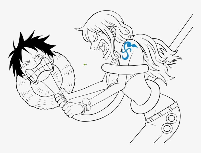 Nami And Luffy Funny Moments By - Drawing Luffy And Nami PNG Image |  Transparent PNG Free Download on SeekPNG