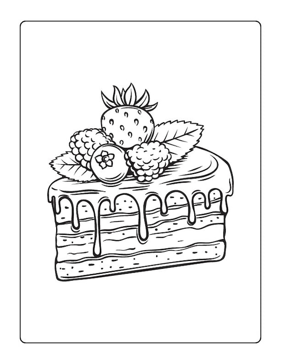 Food and Sweets Coloring Pages: 78 Printable Coloring Pages of - Etsy