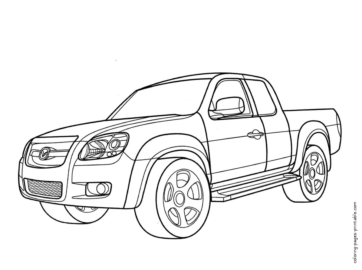 Mazda pickup truck coloring page || COLORING-PAGES-PRINTABLE.COM