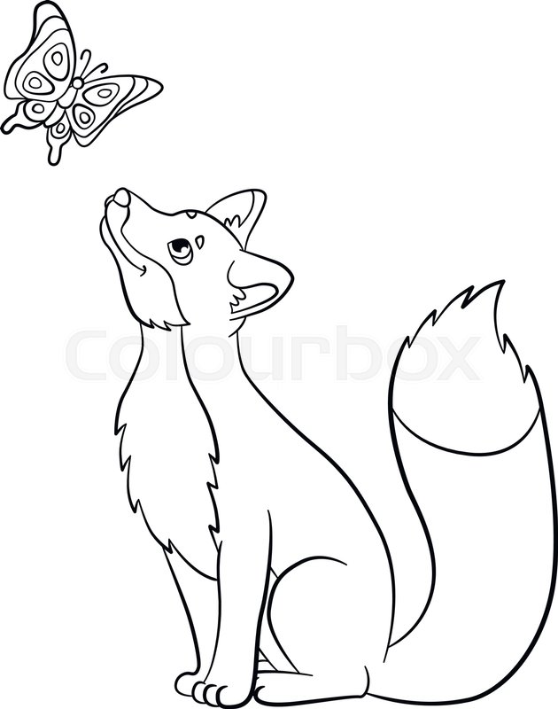 Coloring pages. Wild animals. Little ... | Stock vector | Colourbox
