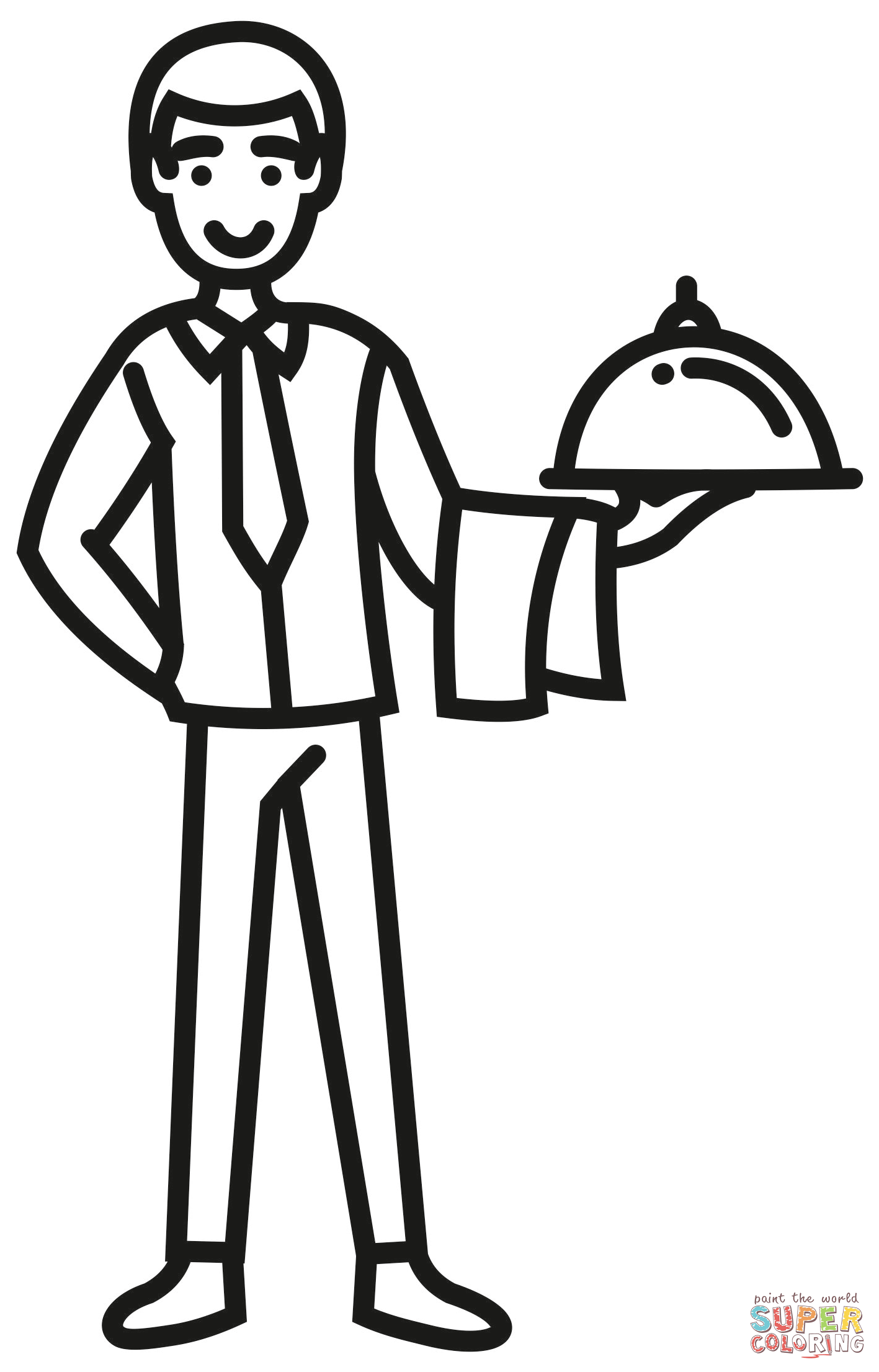 Waiter coloring page | Free Printable Coloring Pages