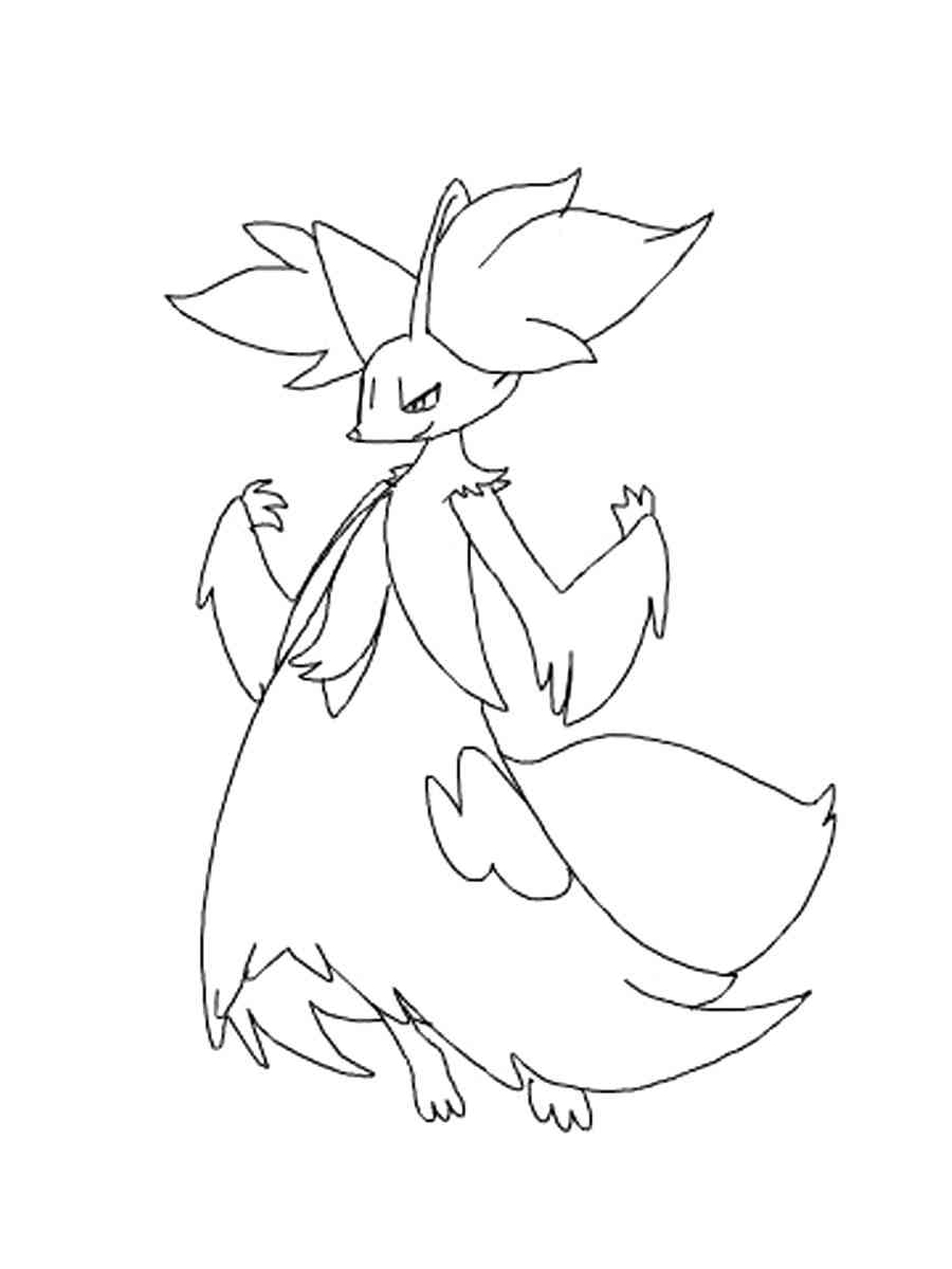 Pokemon Delphox coloring pages - Free Printable