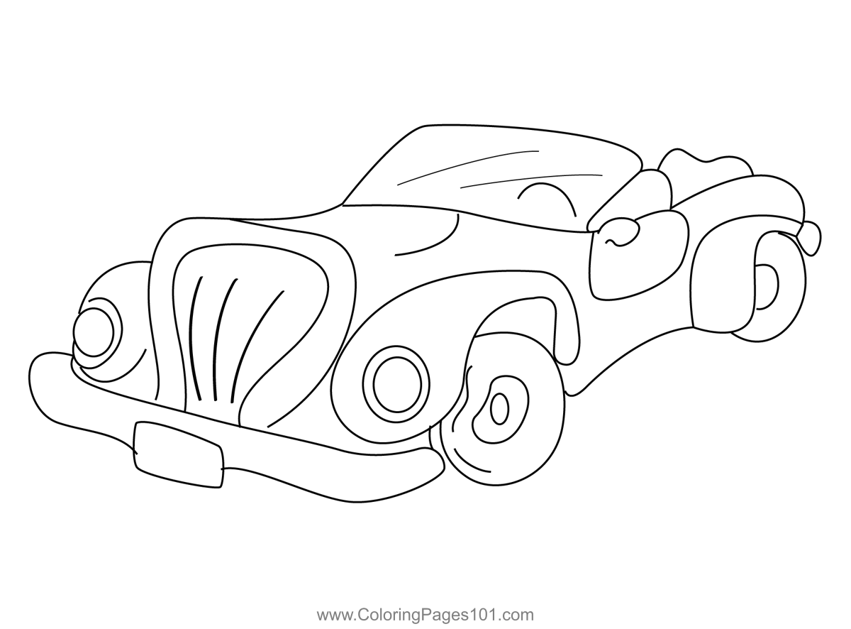 Cartoons Car Main Coloring Page for Kids - Free Vintage Cars Printable Coloring  Pages Online for Kids - ColoringPages101.com | Coloring Pages for Kids