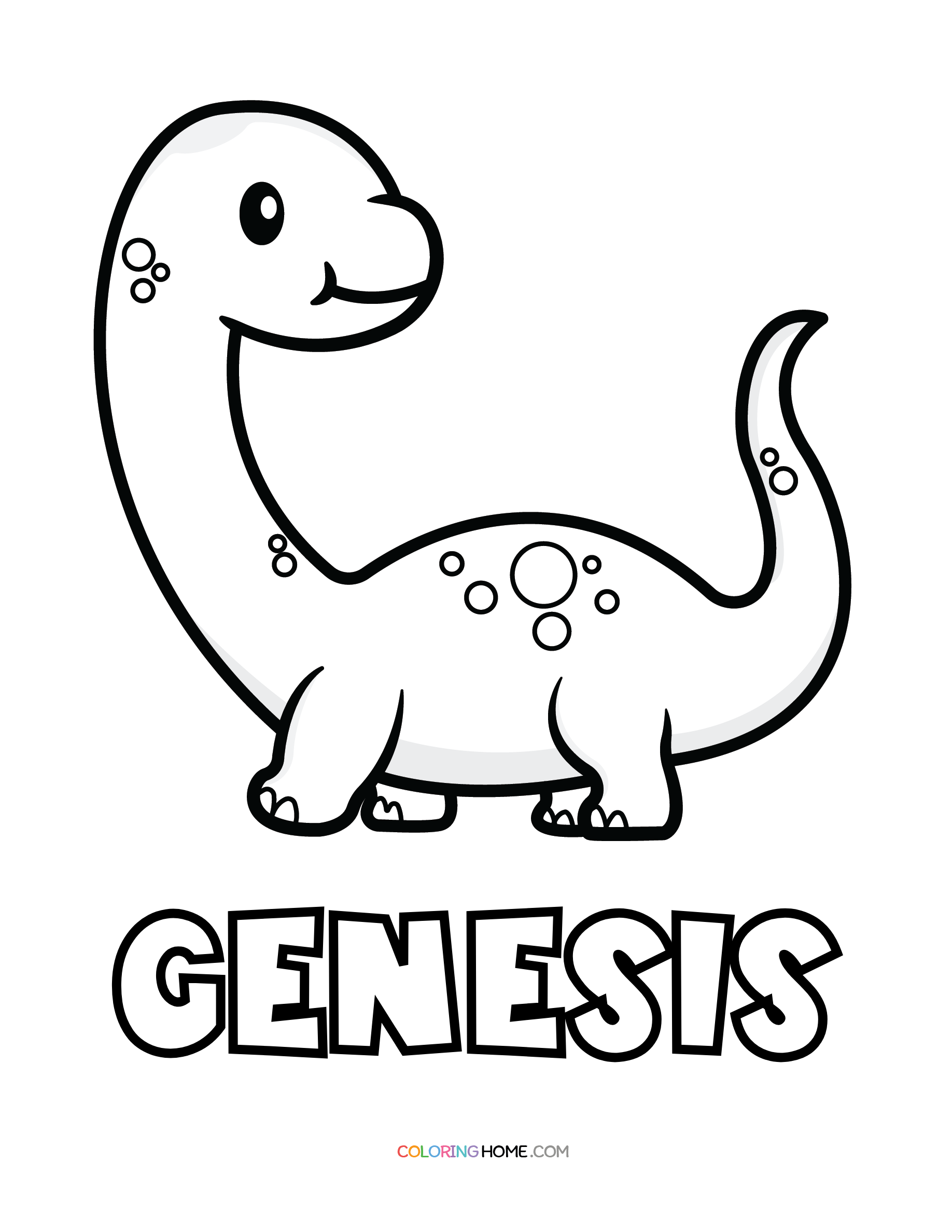 Genesis dinosaur coloring page