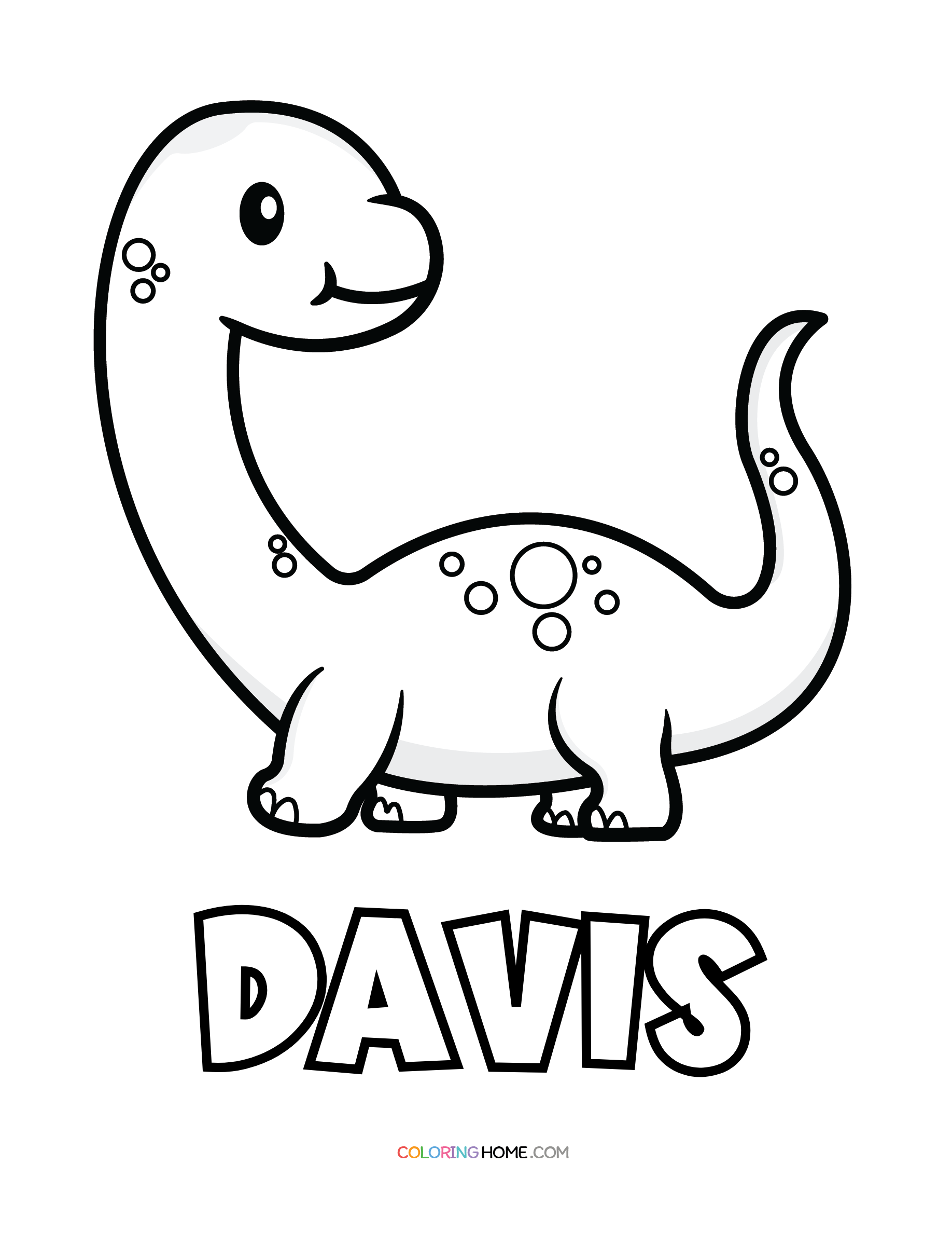 Davis dinosaur coloring page