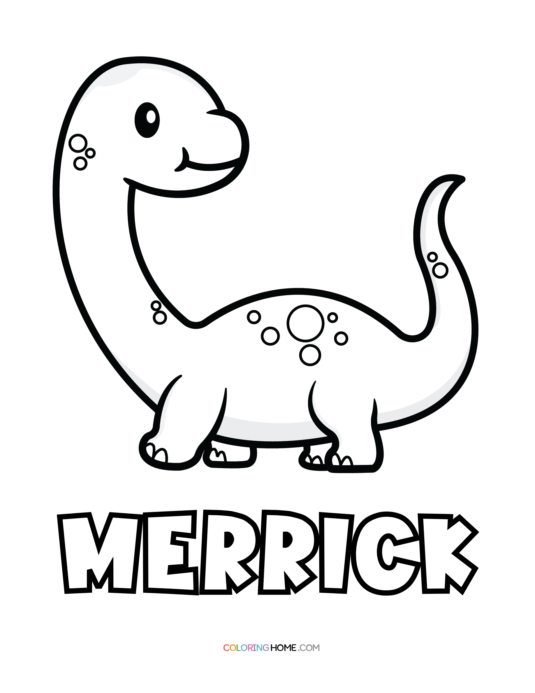 Merrick dinosaur coloring page