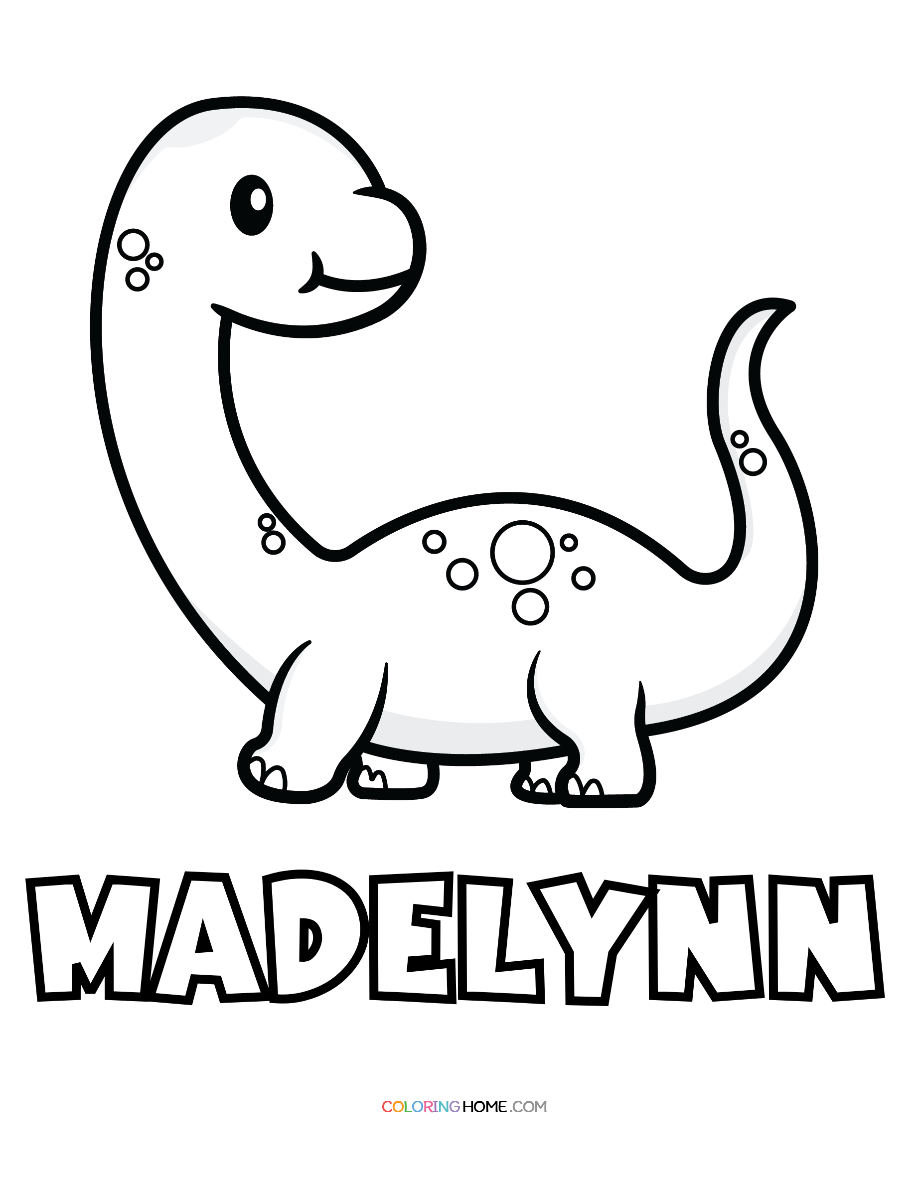 Madelynn dinosaur coloring page