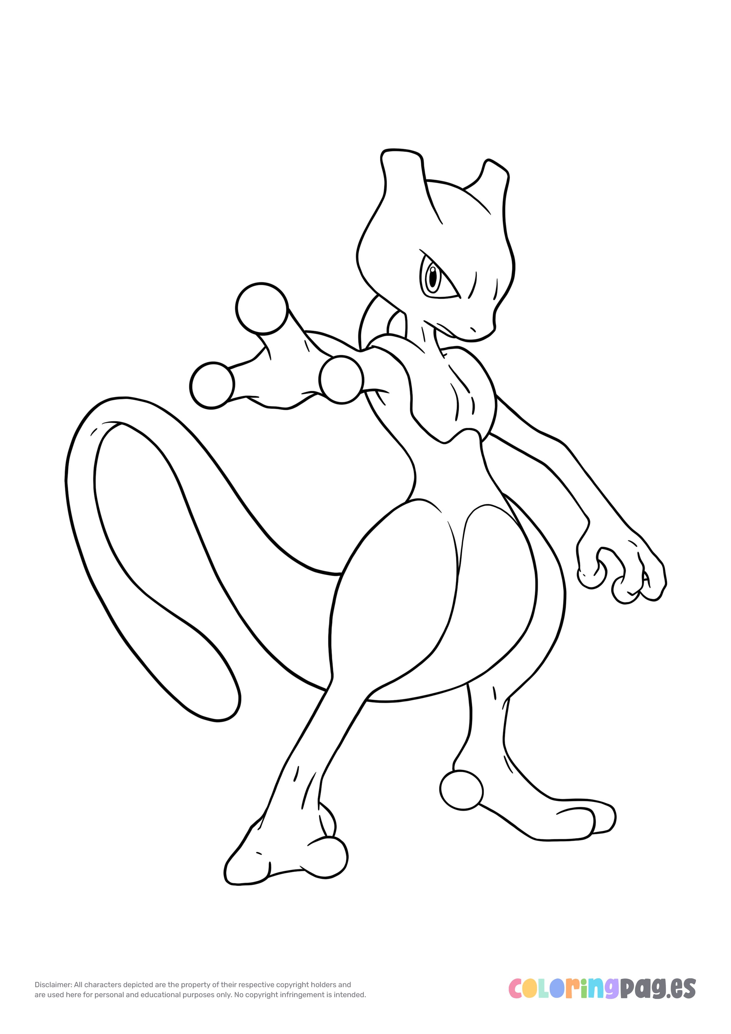 Mewtwo coloring page - coloringpag.es