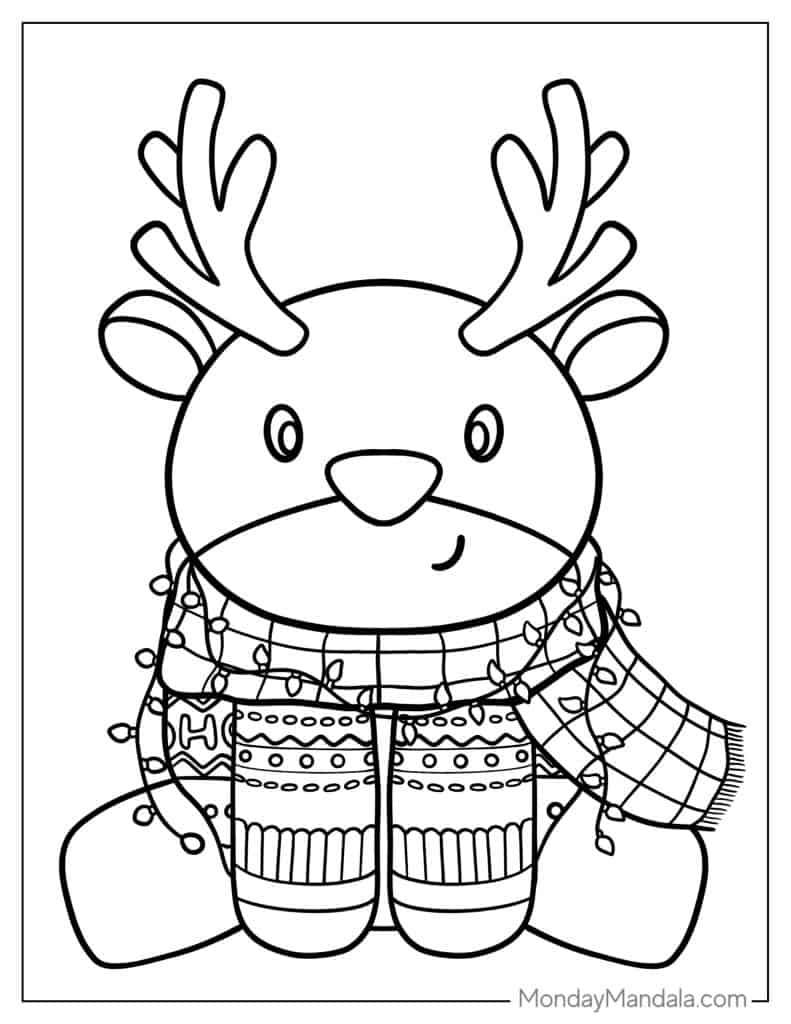 42 Reindeer Coloring Pages (Free PDF Printables)