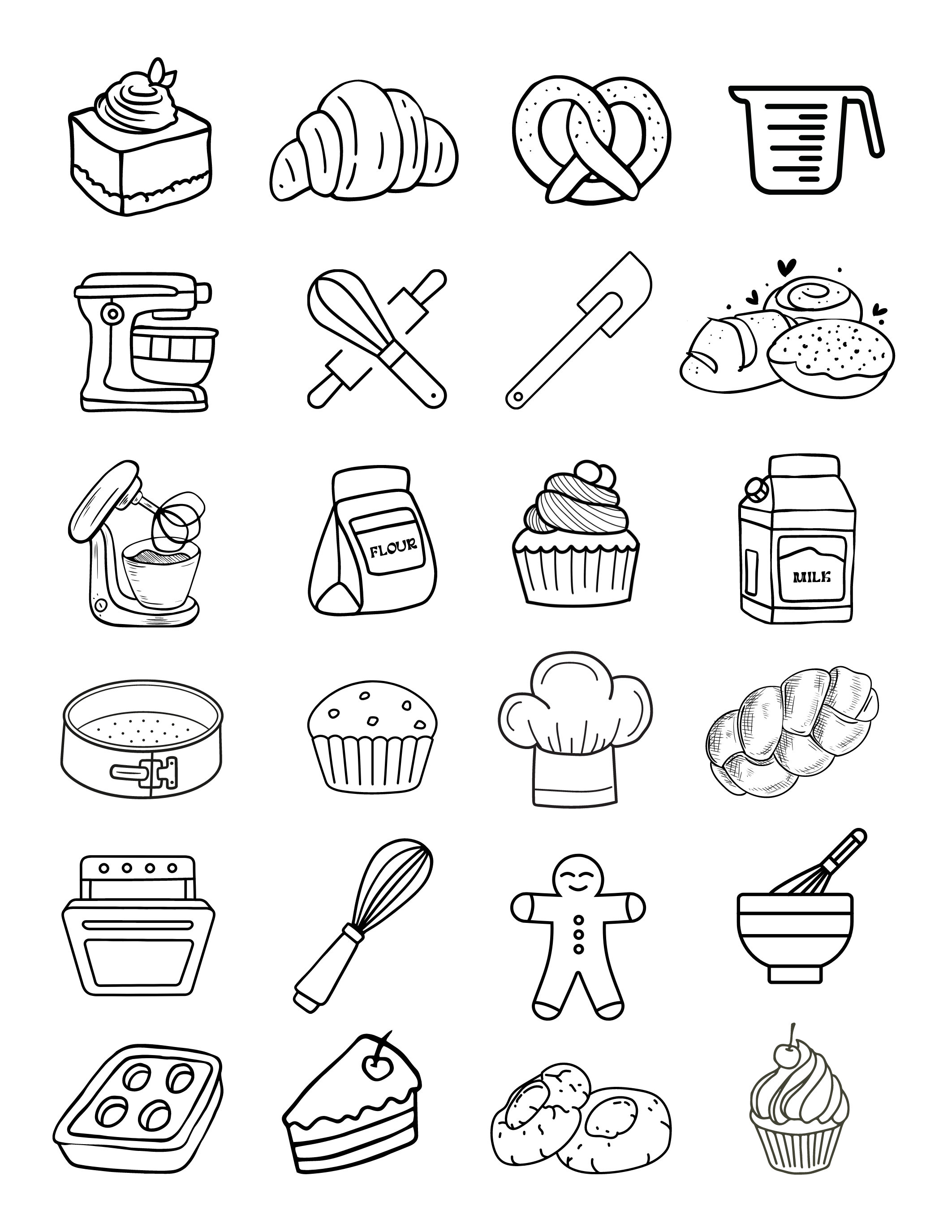 Baking Coloring Page - Etsy