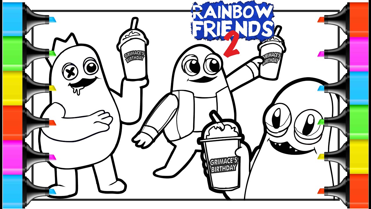 GRIMACE SHAKE Vs RAINBOW FRIENDS 2 / Rainbow Friends 2 coloring / Rainbow  Friends coloring - YouTube