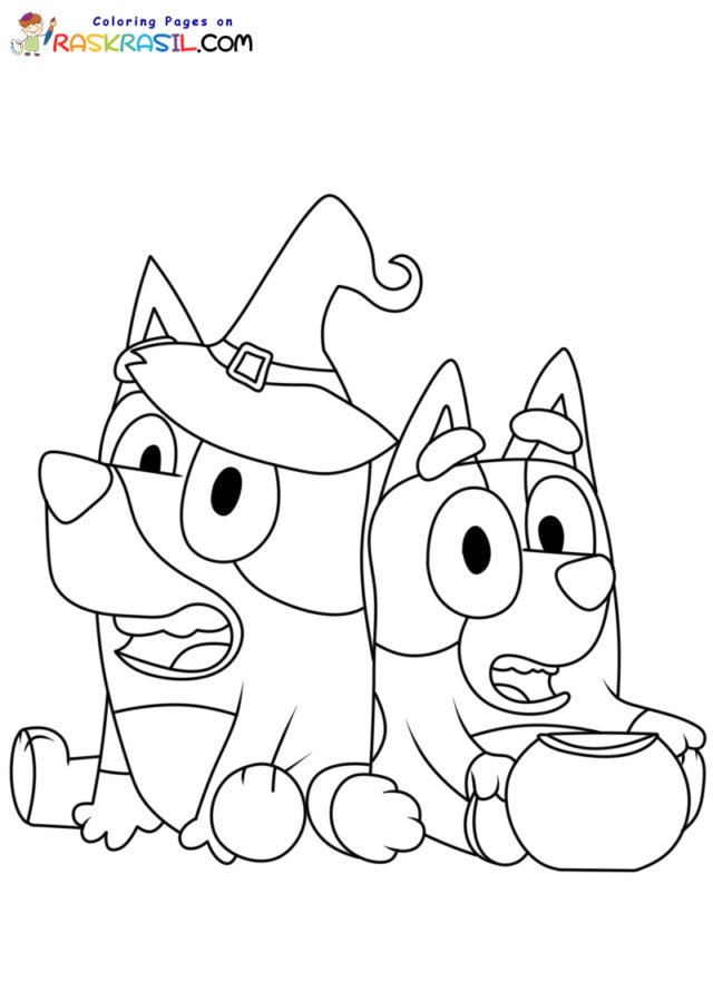 Bluey Halloween Coloring Pages Printable for Free Download