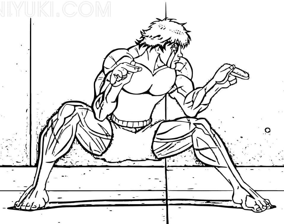 Baki Anime Coloring Page - Anime Coloring Pages
