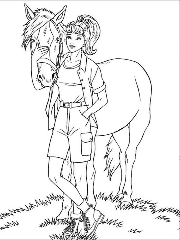 Barbie and Horse coloring pages. Free Printable Barbie and Horse coloring  pages.