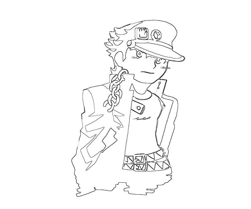 kujo jotaro 1 Coloring Page - Anime Coloring Pages