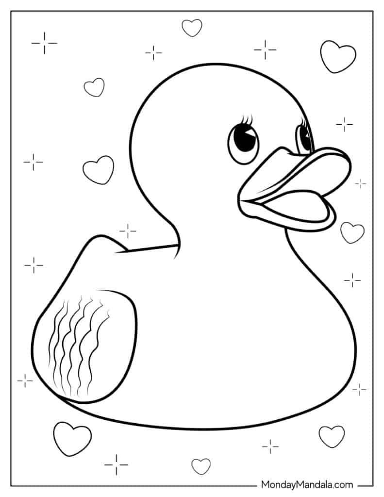 28 Cute Duck Coloring Pages (Free PDF Printables)