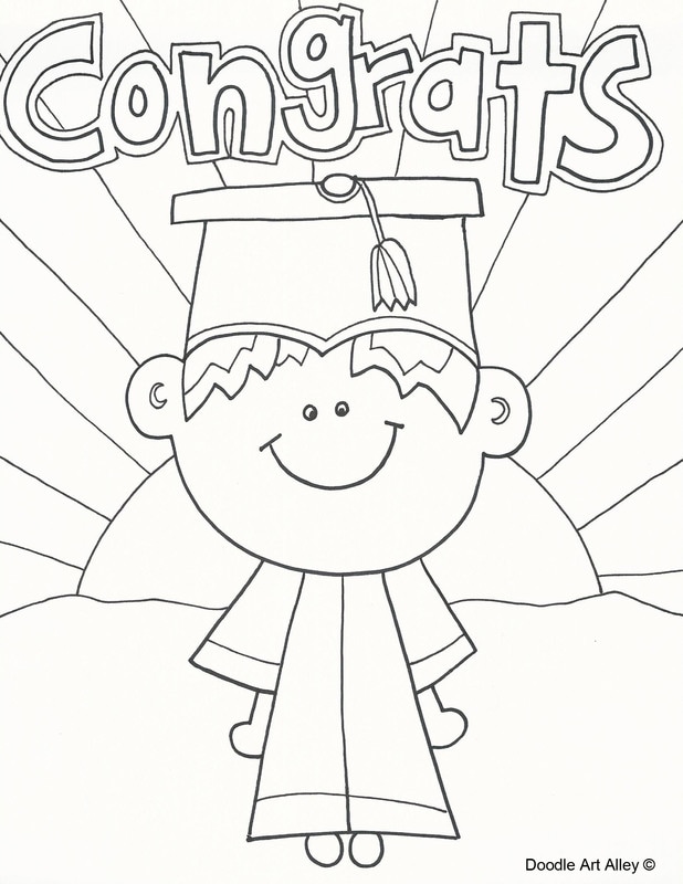 Graduation Coloring Pages - DOODLE ART ALLEY