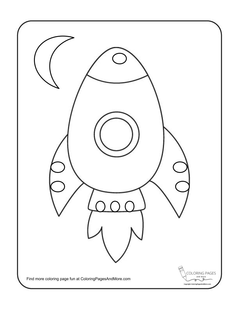 Rocket Ship Coloring Page - Coloring Pages and More