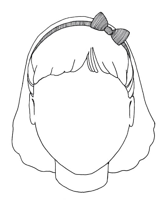 Girl Blank Face Coloring Page - Free Printable Coloring Pages for Kids