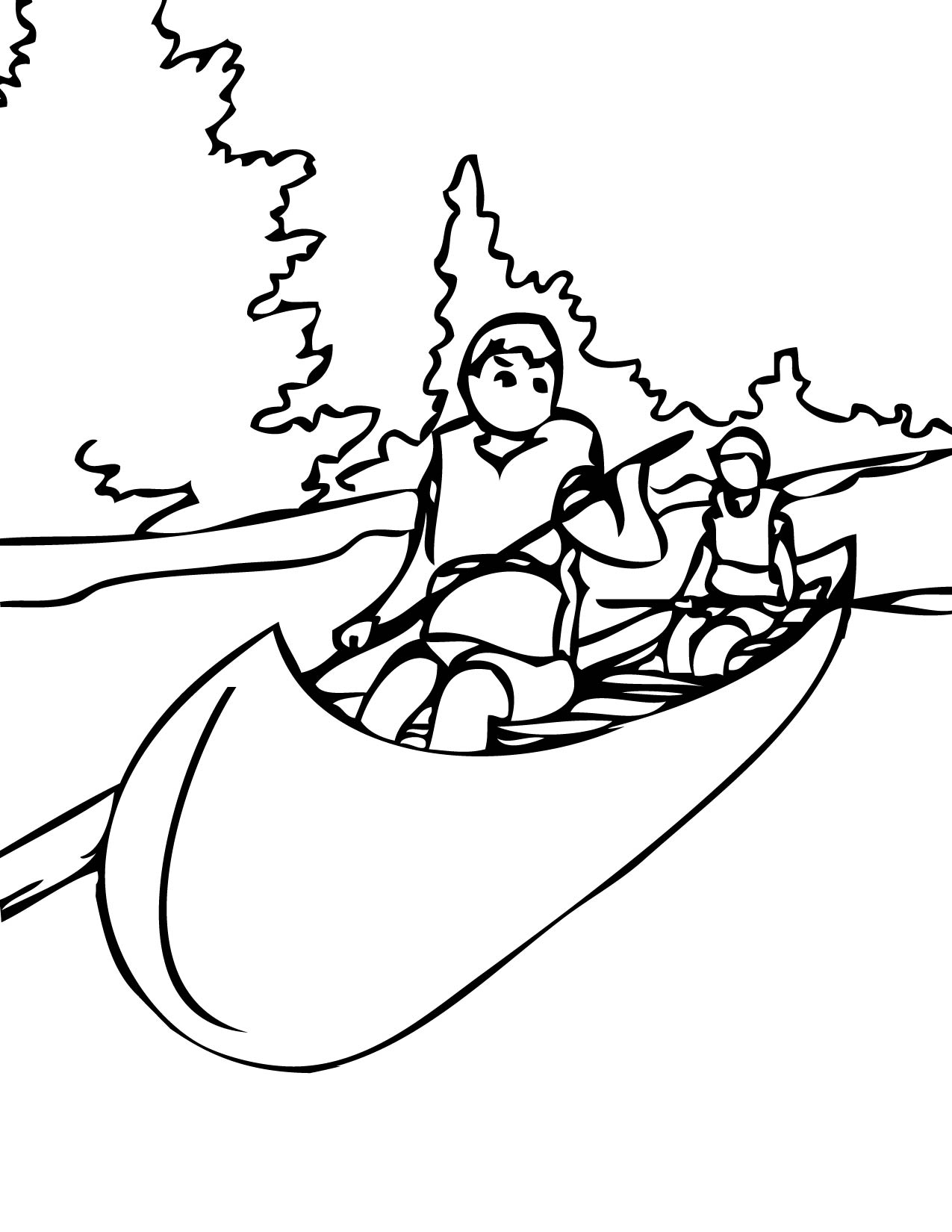 Canoe clipart coloring page, Canoe coloring page Transparent FREE for  download on WebStockReview 2020