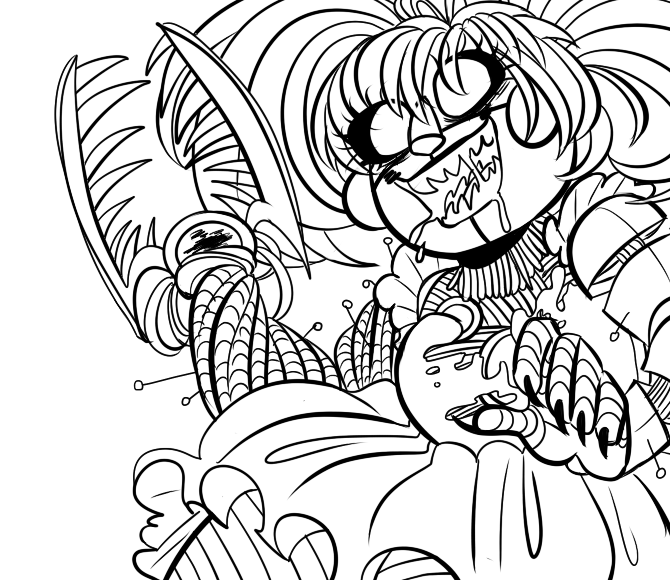 kinqofcandy: “this lineart killed my hand bones ouch ” | Fnaf sister  location, Fnaf coloring pages, Valentines day coloring page