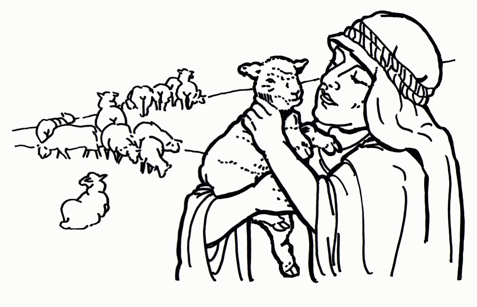 Good Shepherd and Lost Sheep Parable Coloring Pages