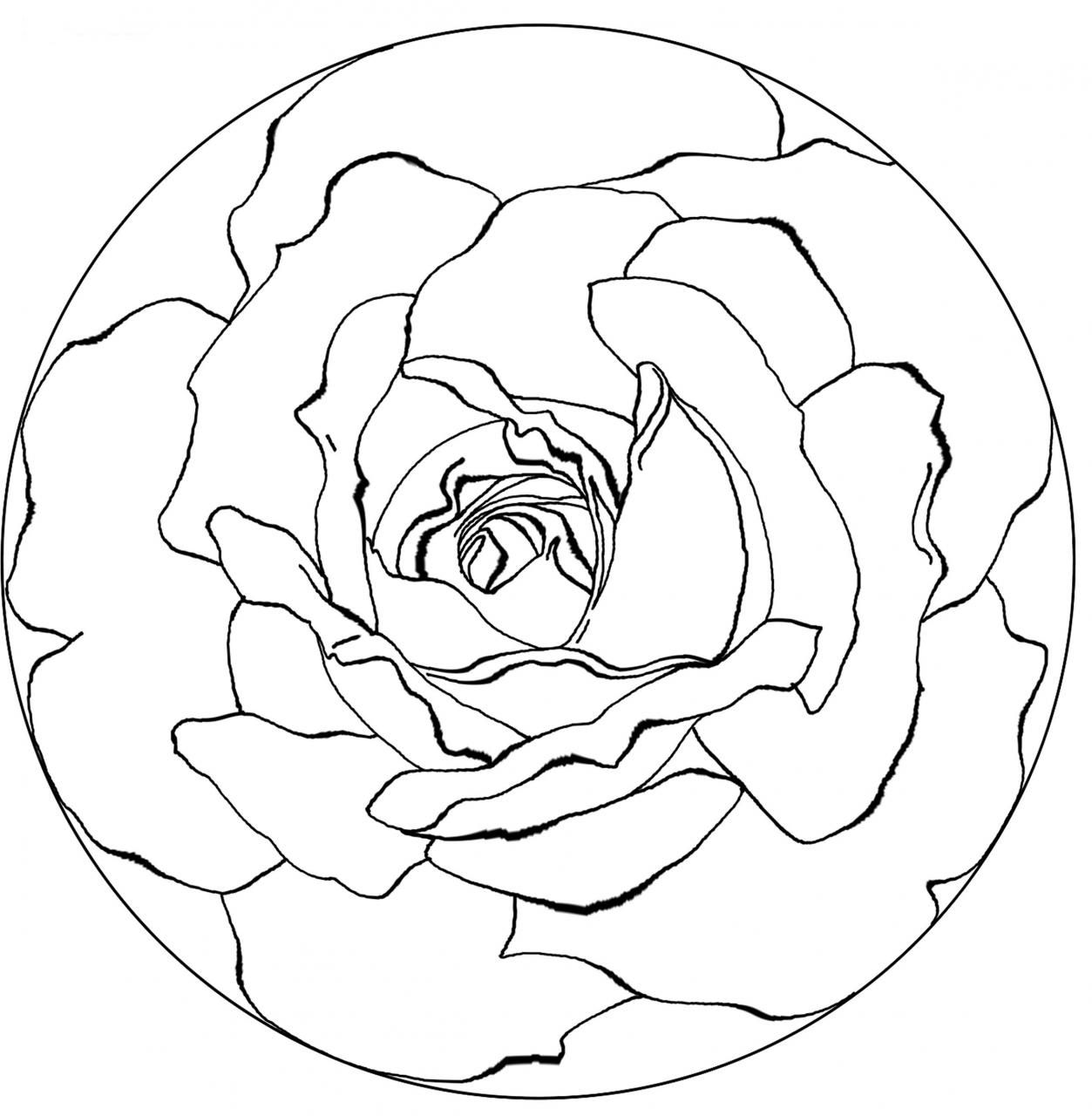 Free Printable Rose Mandala Coloring Pages Coloring Page For Kids ...