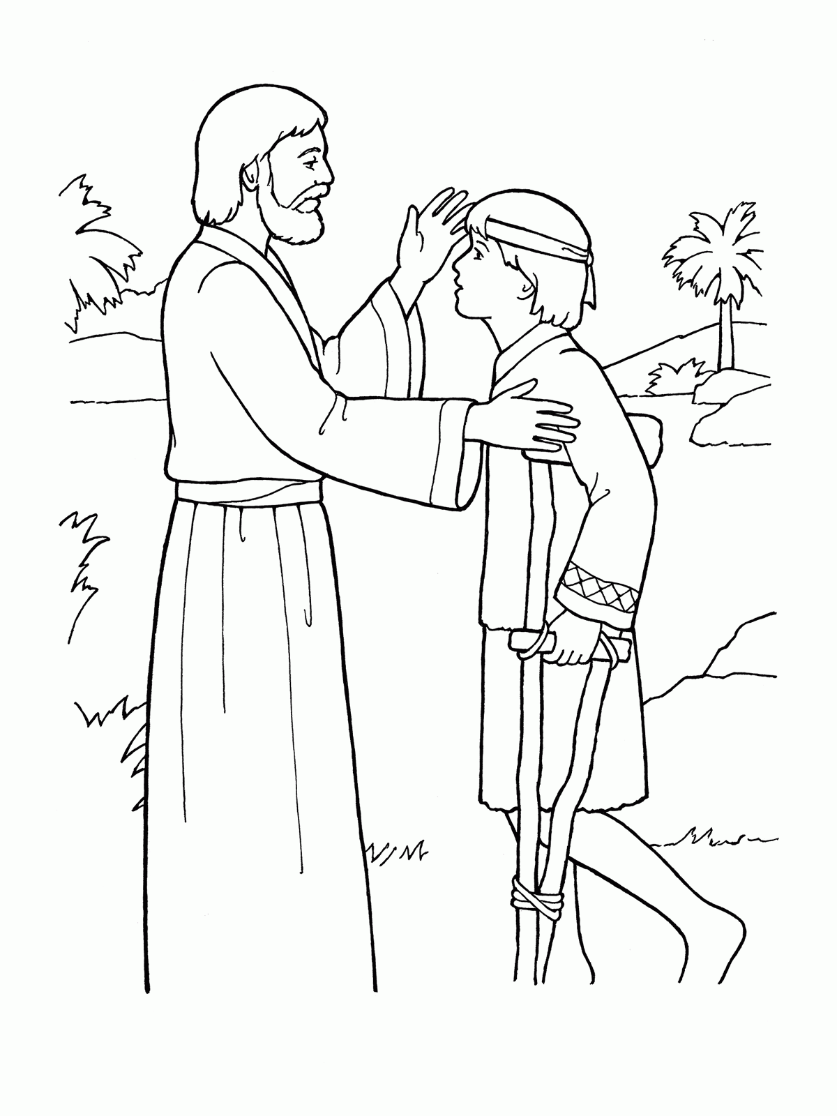 Coloring Page Jesus Heals A Lame Boy Jpg Or Jesus Raises Jairus ...