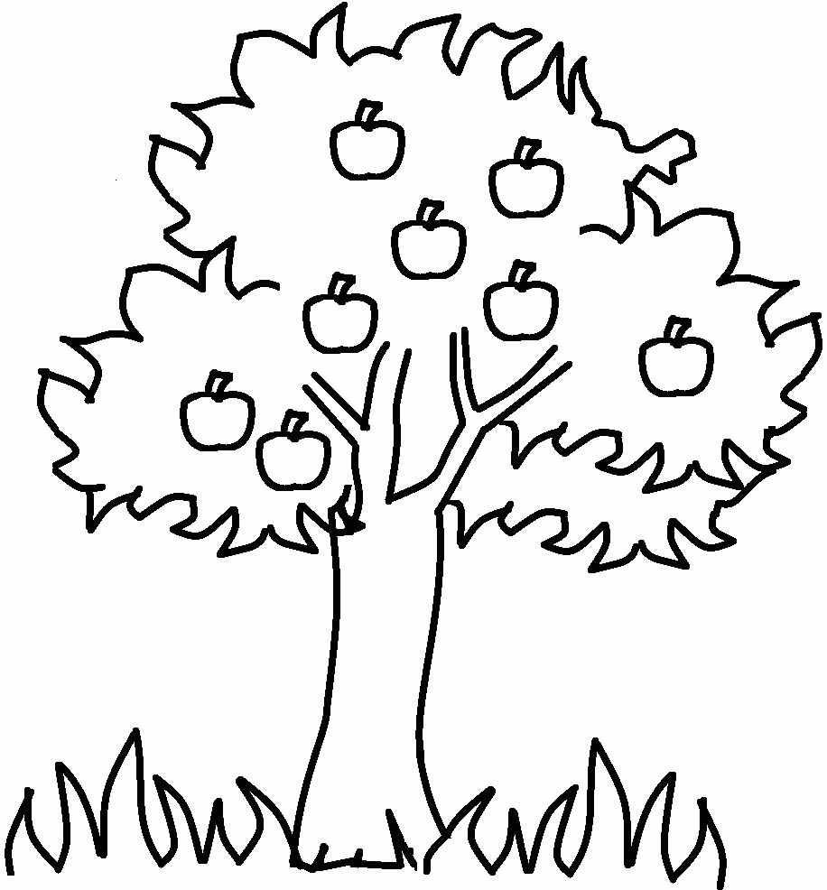 Coloring Page For Kids Apple Tree - Coloring Nation
