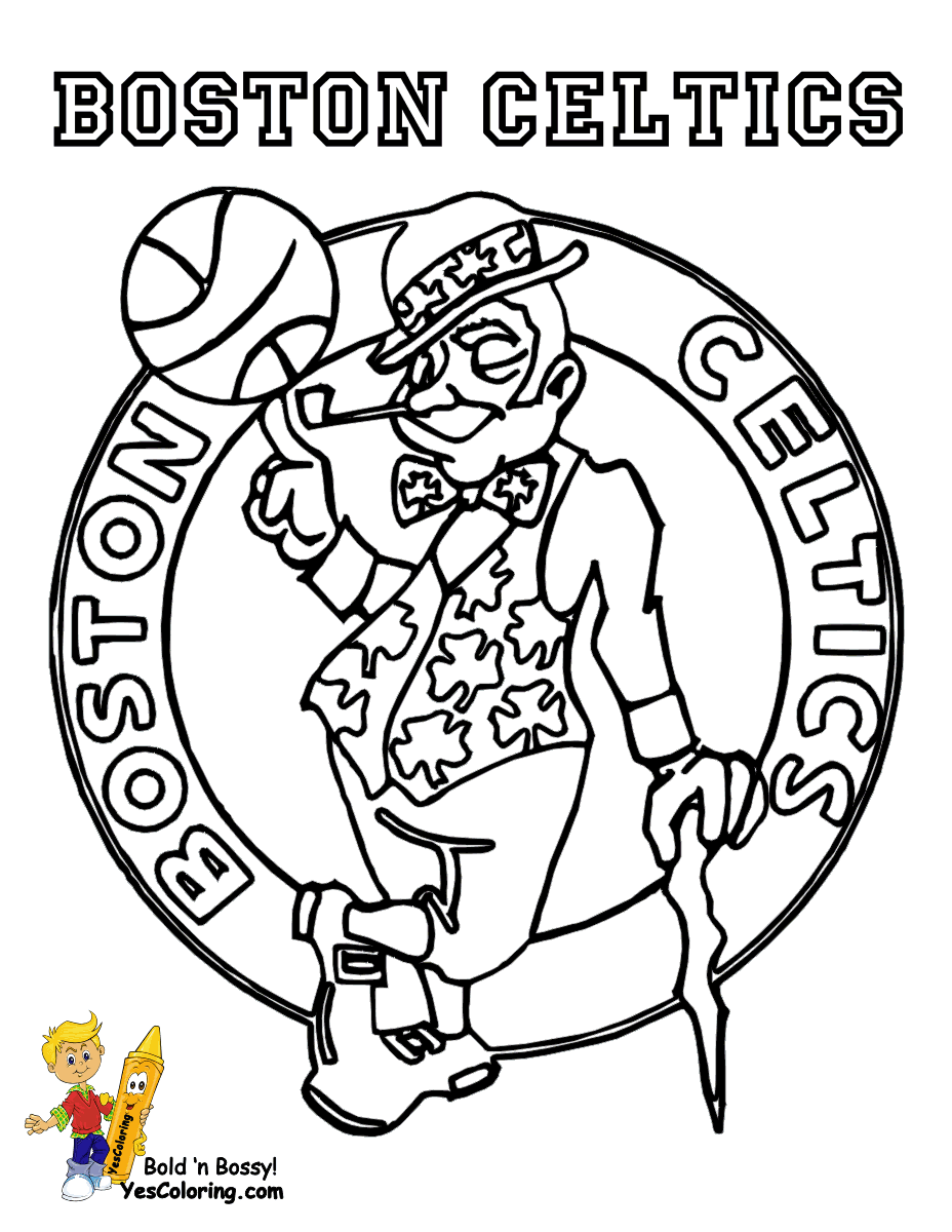 Brawny Basketball Coloring | YESCOLORING | Free | NBA | Basketball ...