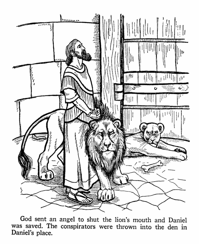 Daniel put into the Lions Den - Old Testament Coloring Pages |  Bible-Printables
