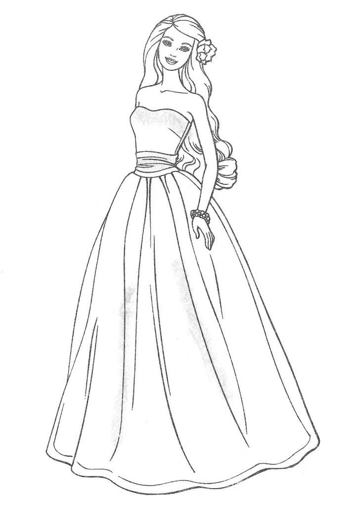 Barbie Fashion Clothes Coloring Pages Barbie doll coloring pages ...