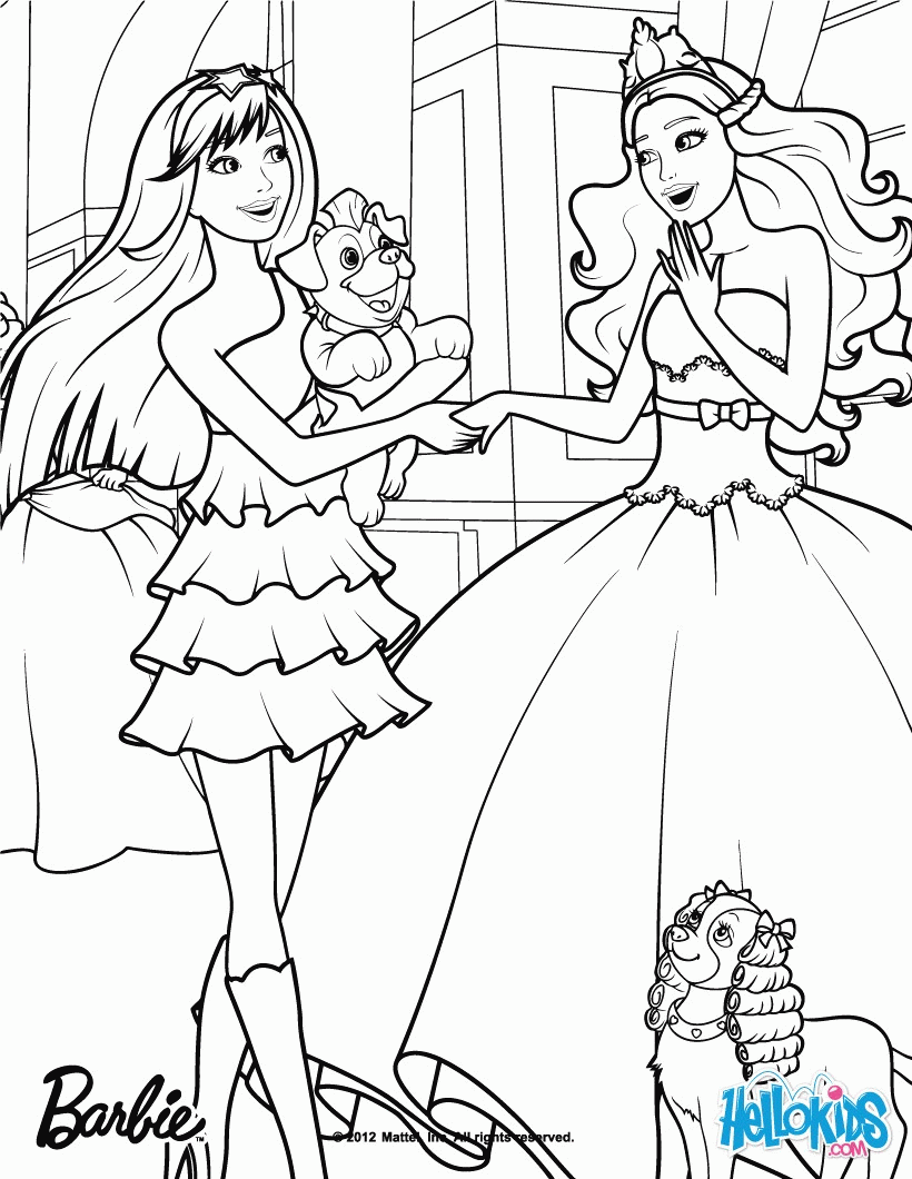 Barbie THE PRINCESS & THE POPSTAR coloring pages - Tori and ...