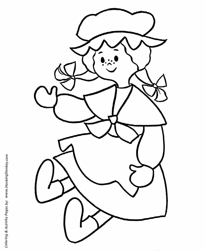 Pre-K Coloring Pages | Free Printable Rag Doll Pre-K Coloring Page 