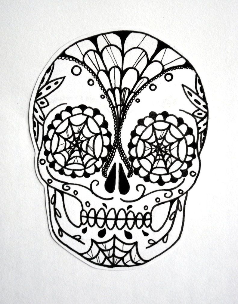 Sugar Skull Black And White Clipart - Clipart Kid