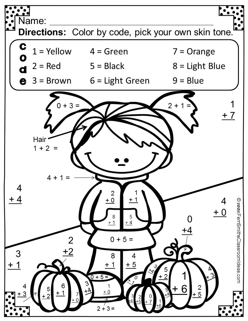 Addition Basic Coloring Pages - Coloring Pages For All Ages