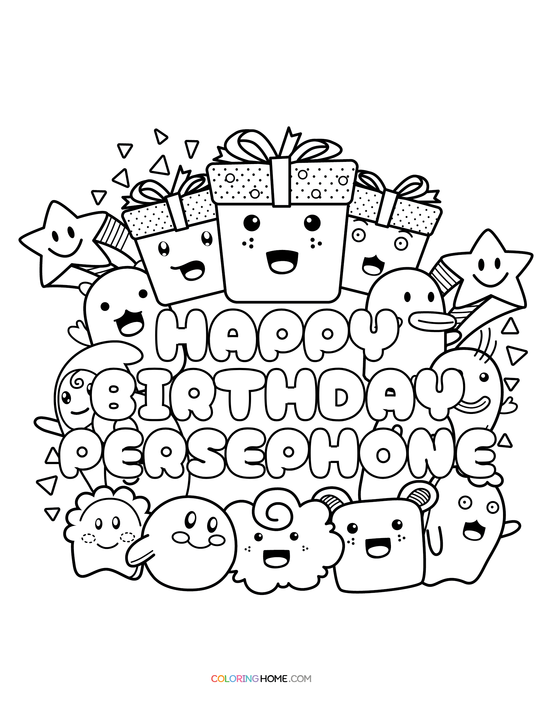 Happy Birthday Persephone coloring page