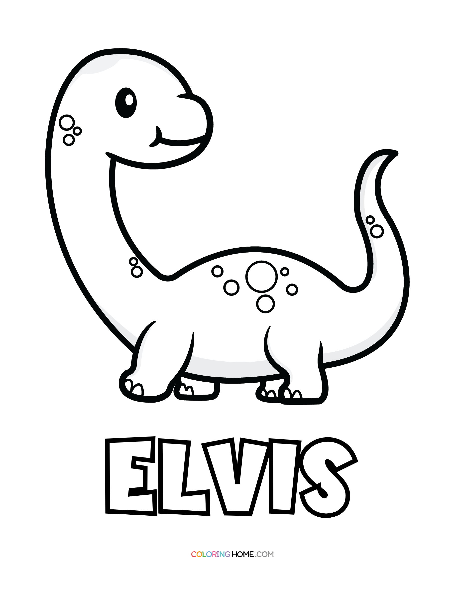 Elvis dinosaur coloring page