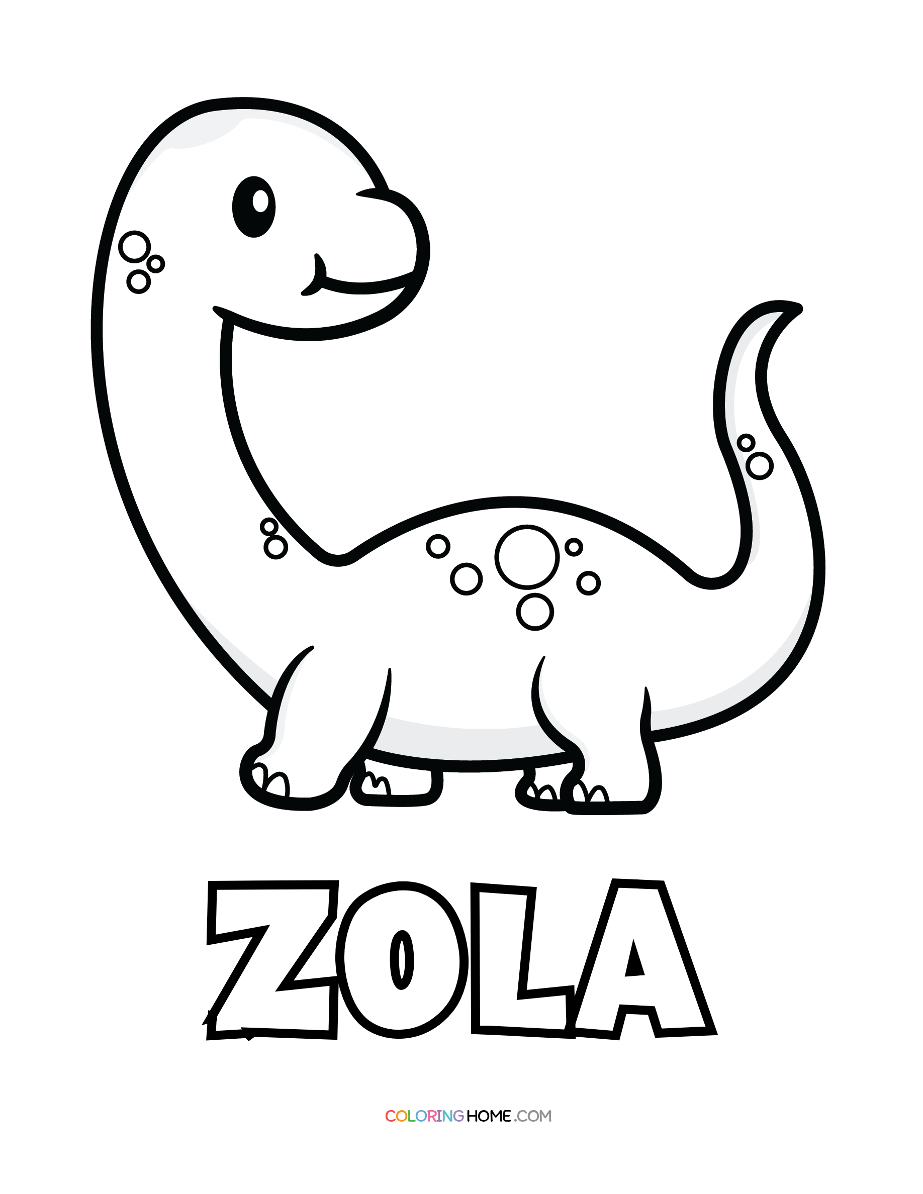 Zola dinosaur coloring page