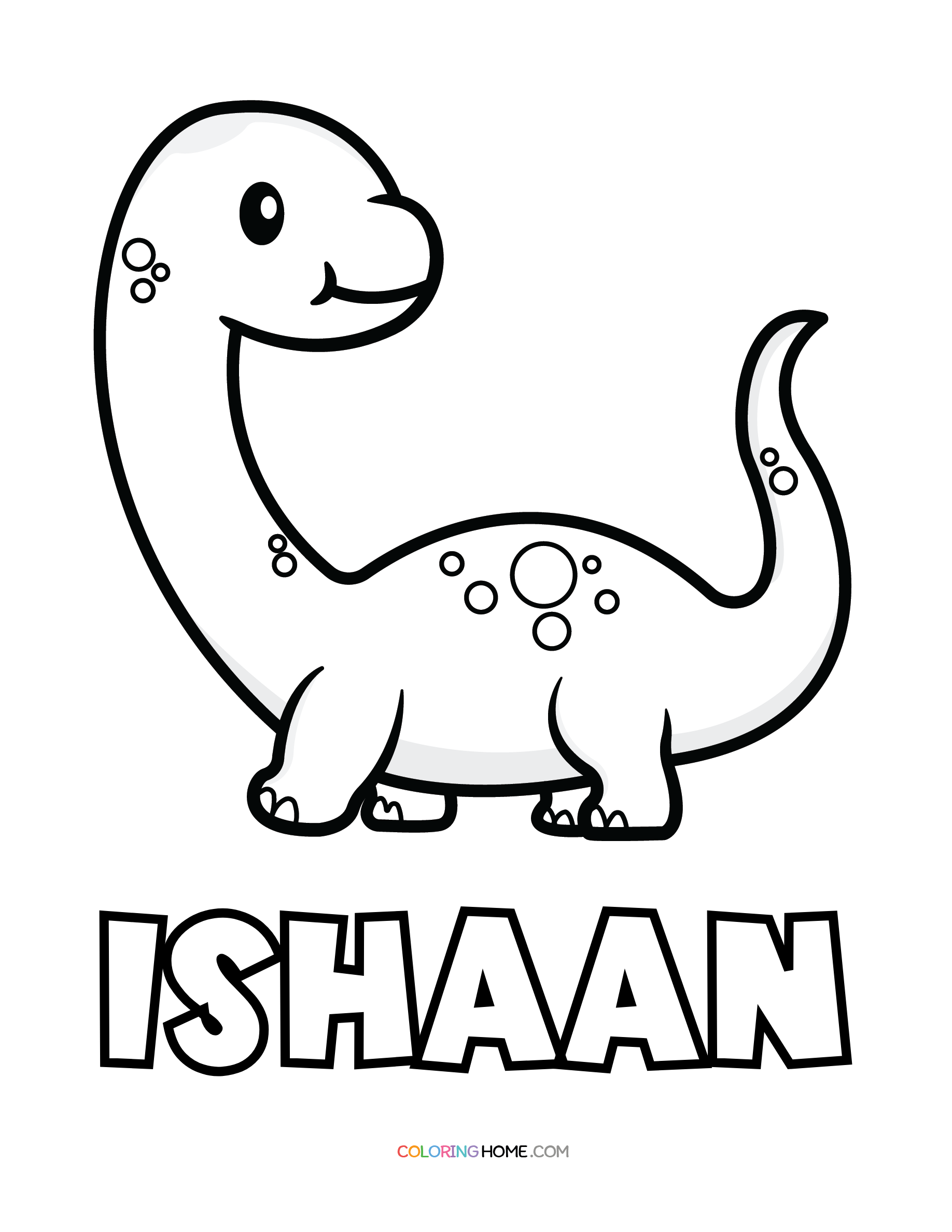 Ishaan dinosaur coloring page