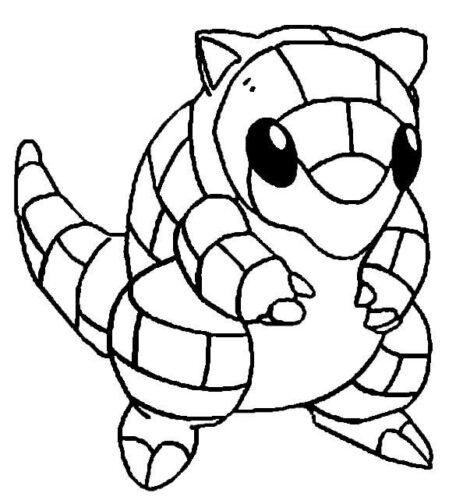 Pokemon Sandshrew Coloring Page » Turkau