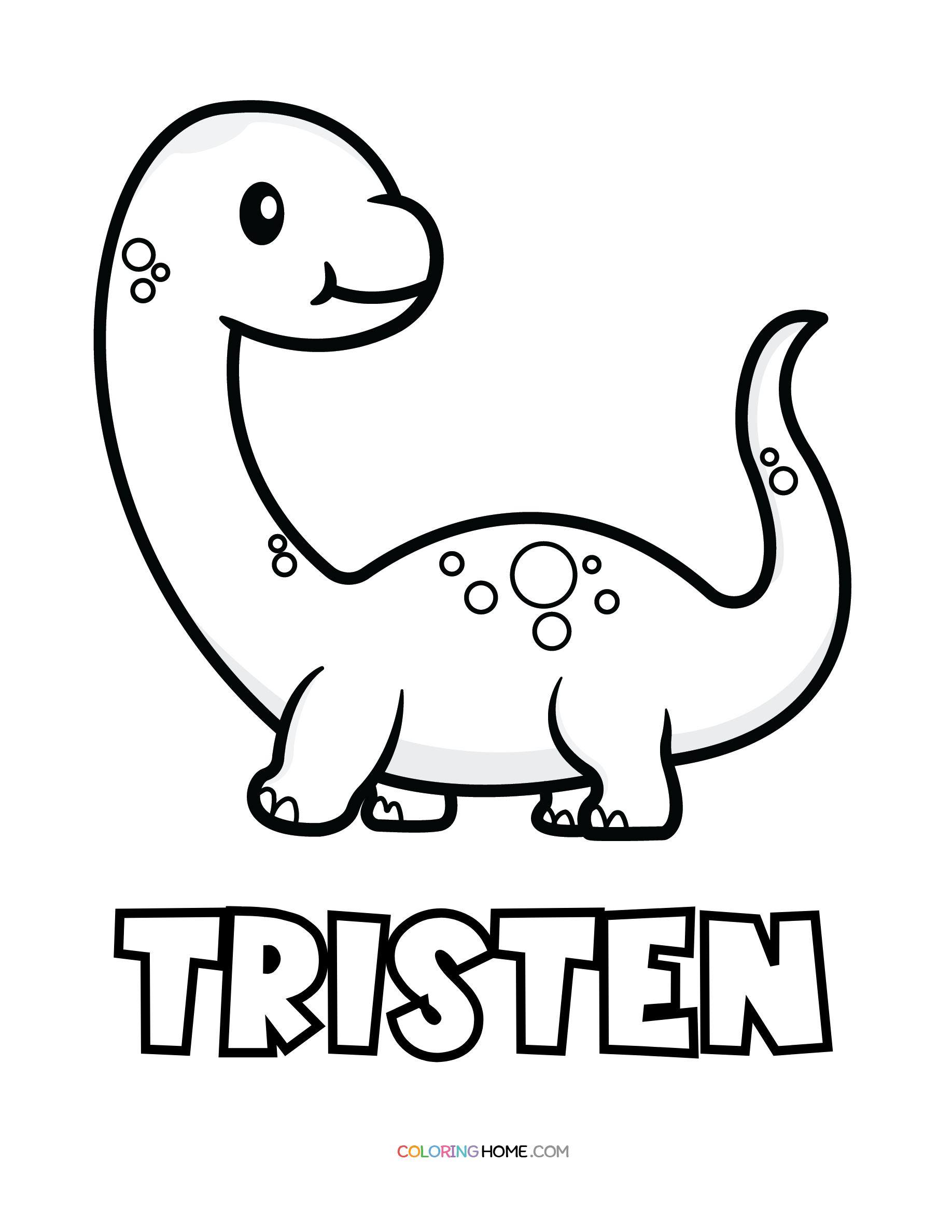 Tristen dinosaur coloring page